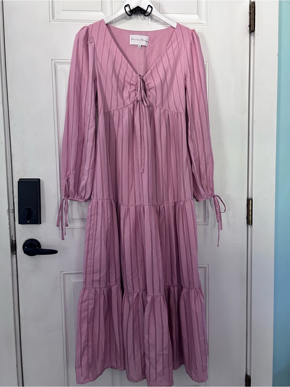 Charles Henry Dusty Pink Tiered Maxi Dress